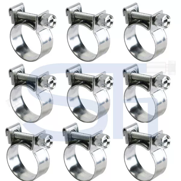 10x EDELSTAHL Schlauchschellen MINI Schlauchklemmen W4 Schelle Größe 7-17mm