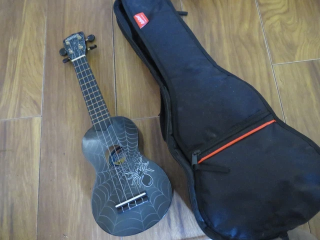 Mahalo  Black Ukulele With Black Spiderman design - very nice condition