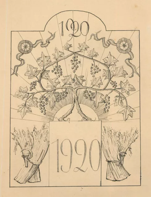 F. Lagabrielle - 1920 Pen and Ink Drawing, Autumn In France