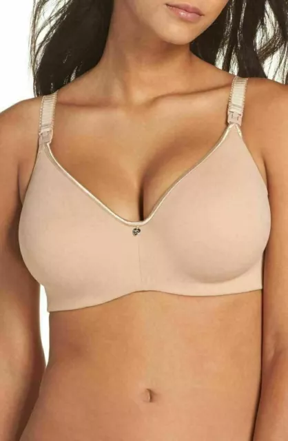 Cake 24-1016 Croissant Contour Underwire Nursing Bra SZ 32D Nude