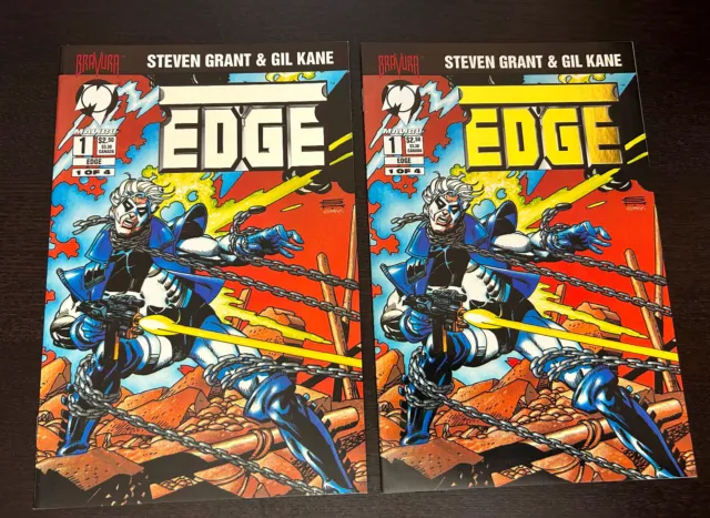 EDGE #1 (Malibu Bravura Comics 1994) -- GOLD + SILVER FOIL VARIANT -- NM-