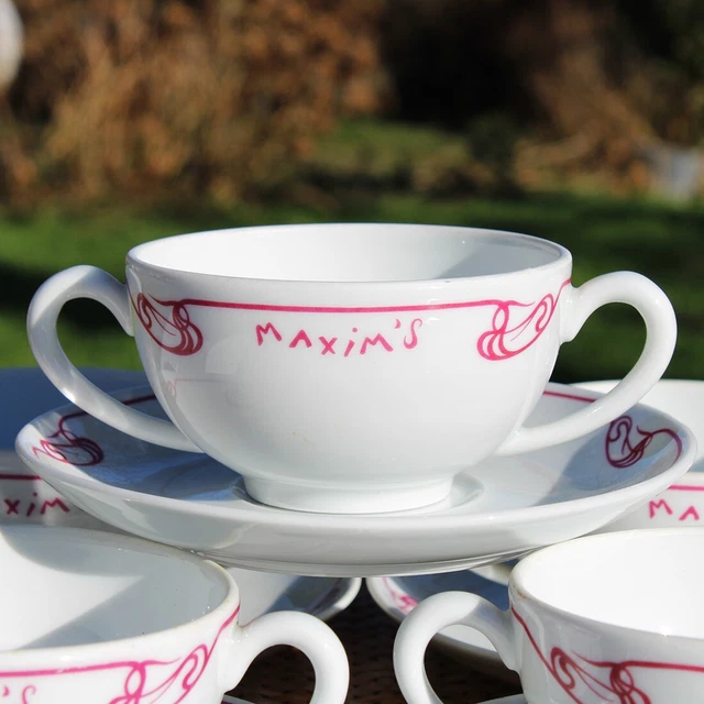 Set De 12 Tasses à Cappuccino ARGON - 250ml Avec Soucoupes - Porcelaine Noire Pour Café Et Thé