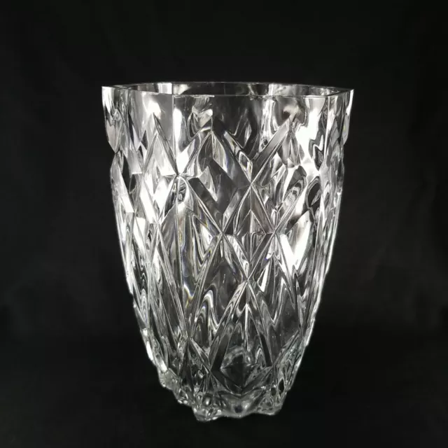 Vintage Cristal D'Arques Paris, Hexagonal Crystal Vase 8" Tall, Made in France