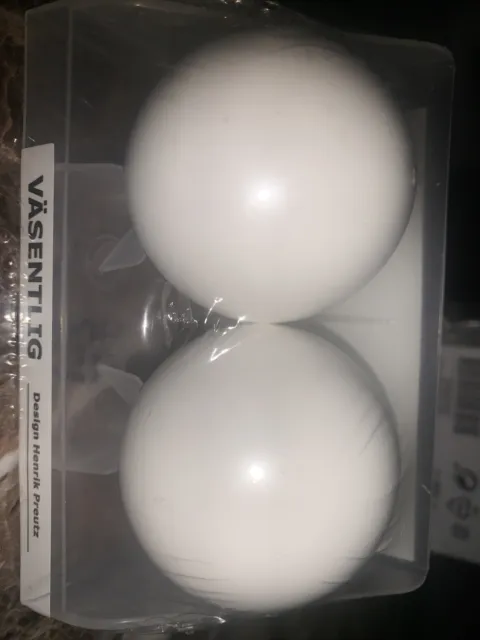 IKEA Vasentlig End Cap Balls Finials Pair Round White 002.171.94 New