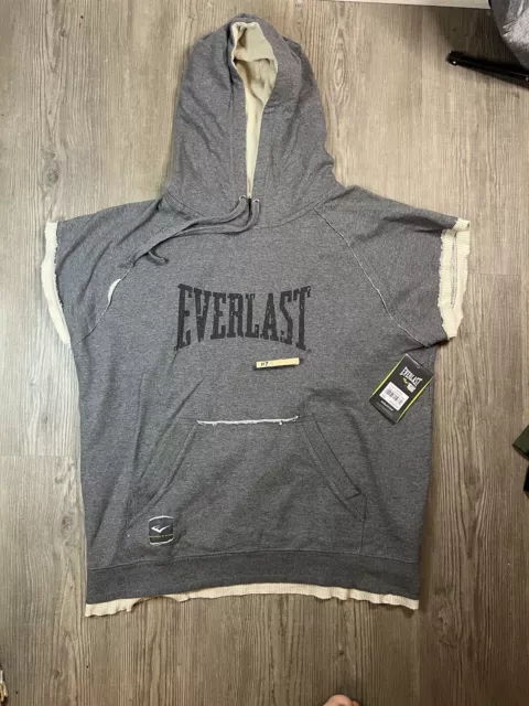 NWT Everlast  Sport Men's Short Sleeve Pullover Hoodie Sweatshirt Gray Size L