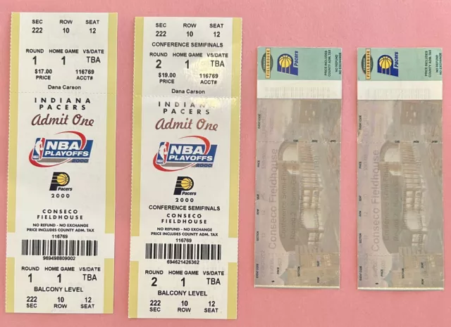 99-2000 Indiana Pacers Playoff Ticket Stub Lot Reggie Miller NBA Finals Year