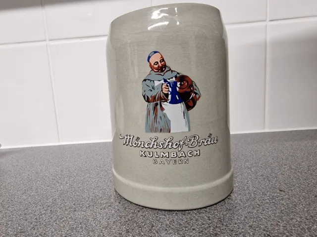 Monchsof-Brau Kulmbach Bayern Beer Stein Pint Mug Handmade German 0.5L Drinking