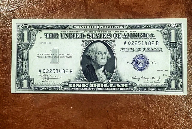 1935 $1 Silver Certificate ~ Experimental A-B Block ~ Choice Crisp Uncirculated