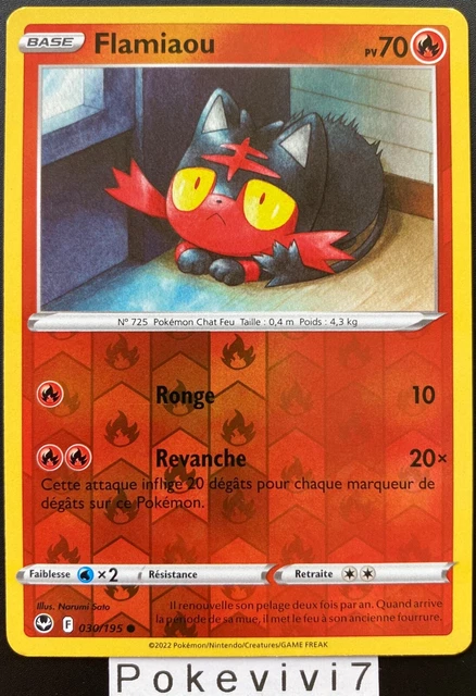 Carte Pokemon FLAMIAOU 030/195 REVERSE Epée et Bouclier 12 EB12 FR NEUF
