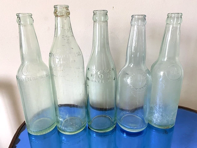 Vtg BEER BOTTLE LOT of 5 Brooklyn NY/NJ  Jacob Ruppert Blue Embossed Breweriana