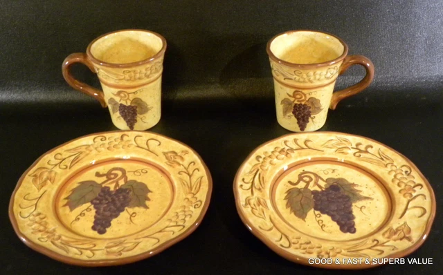 CERTIFIED INTERNATIONAL GEOFFREY ALLEN TUSCAN Grape 2X2 Breakfast / Lunch Set CERTIFIED INTERNATIONAL GEOFFREY ALLEN TUSCAN Grape 2X2 Breakfast / Lunch Set