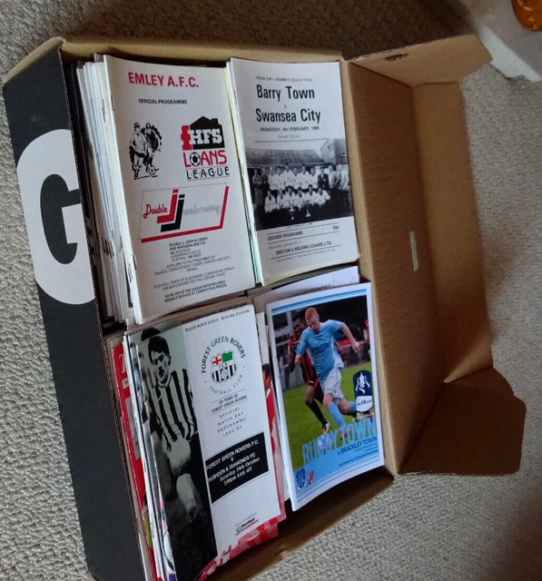 LARGE BOX OF 200 x mixed non-league football programmes. £11.11 ...