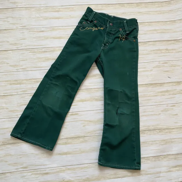 Vintage Levis Big E Green 1970’s Bell Bottom Kids Jeans