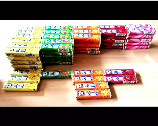 100 PEZ REFILLS BOILED FRUIT RETRO SWEETS DISPENSER EXOTIC Assorted Candies BOX 3