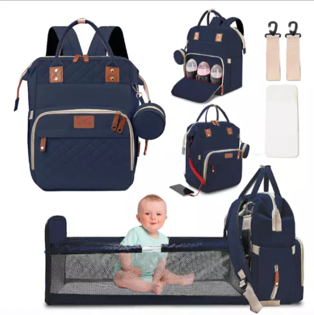 JOYEBABY 3 in 1 Foldbale Diaper Bag Baby Bed Portable Bassinet Crib Backpack 3