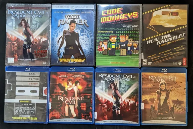 Videogame Movies LOT: Resident Evil, Tomb Raider, The Nintendo Story DVD/Blu-Ray