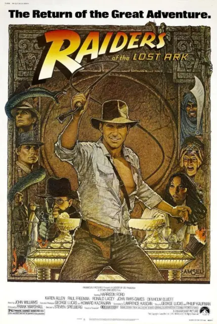 Raiders Of The Lost Ark Indiana Jones Movie Poster Film A4 A3 Art Print Cinema