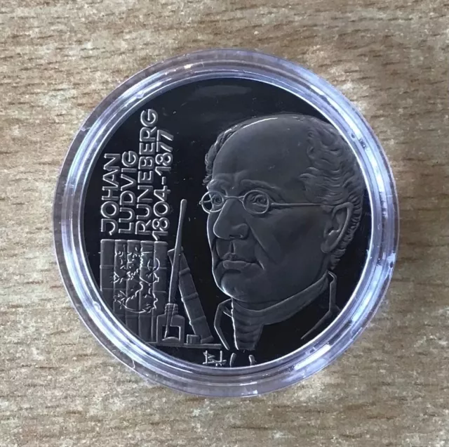 Finnland 20 ECU 1995 Johan Ludvig Runeberg Silber Stgl. PP  Mit Zertifikat