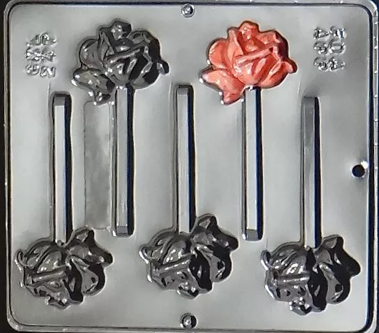 Bloomed Rose Lollipop Chocolate Candy Mold  247 NEW