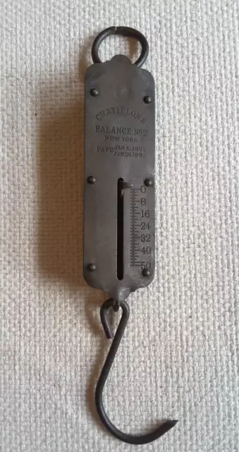 Vintage Chatillon's Brass Scale Balance #2 - 50lb New York Patent 1891-92