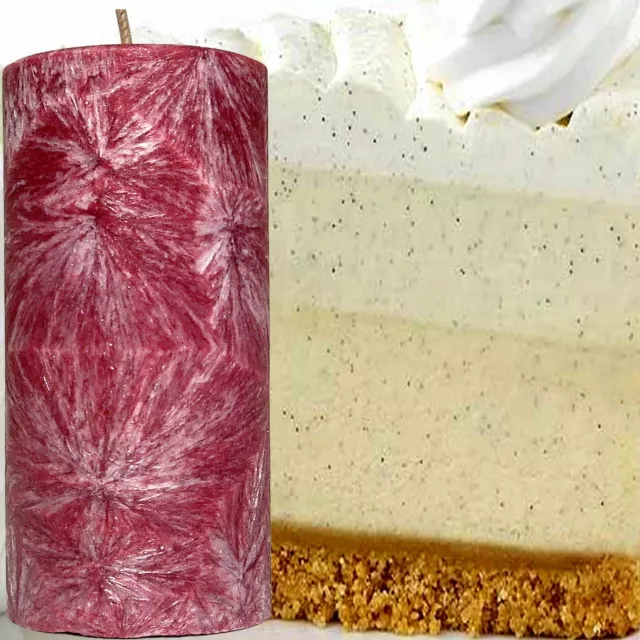 French Vanilla Cheesecake Scented Pillar Candle Hand Poured Choose Colour/Size