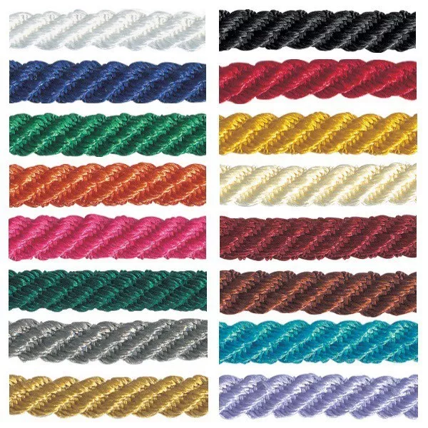 Berisfords 5mm Barley Twist Rope Cord Polyester Craft Ribbon