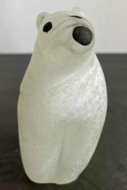 Polar Bear Frosted Crystal Figurine High End!  Signed  AA22