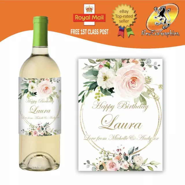 Personalised White Wine Bottle Label Birthday Any Occasion Gift