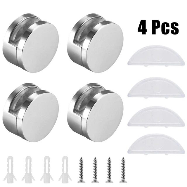Solution suspendue miroir sans perceuse avec finition chrome poli lot de 4 pièc