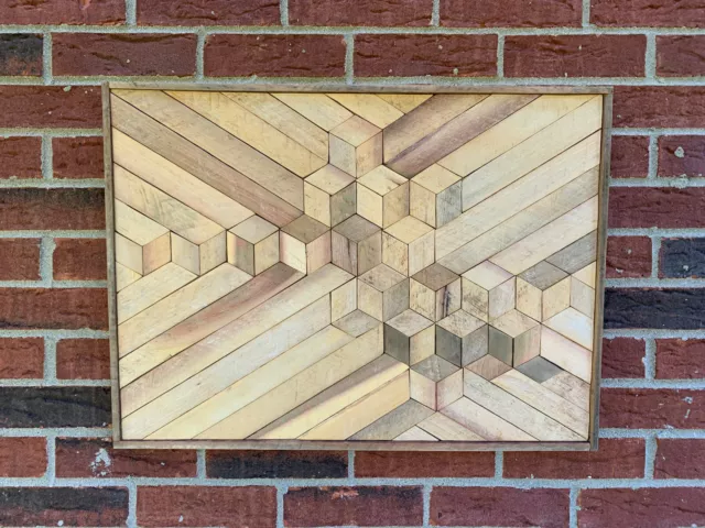 Reclaimed wood wall art, rustic, wood mosiac, handmade