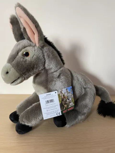 Grey Donkey 12" toy as it is, personalised, gift wrapped, 3 options