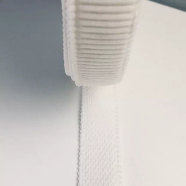 Premium White Woven Polyester Elastic -20mm Per 2 Metres Scalloped Edge 3