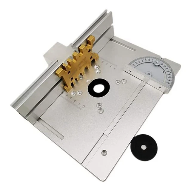 Placa de inserción de mesa de enrutador de aluminio de actualización con medidor y medidor de espiga a C3A8