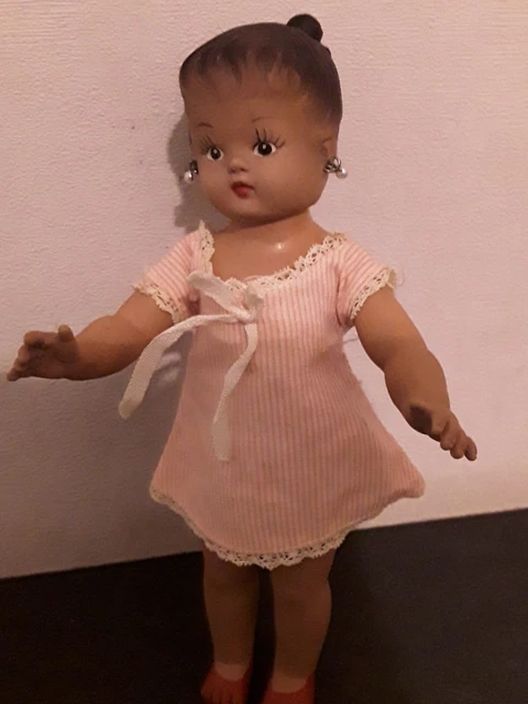 ANCIENNE POUPEE ETRANGE DE MARQUE RATTI 1964 MADE IN ITALIE / 43 cm