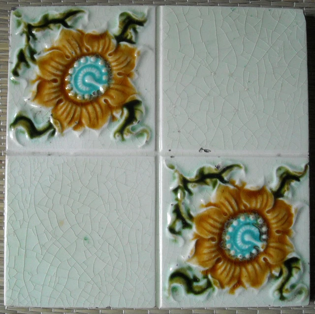 England -  Victorian Majolica Tile C1900