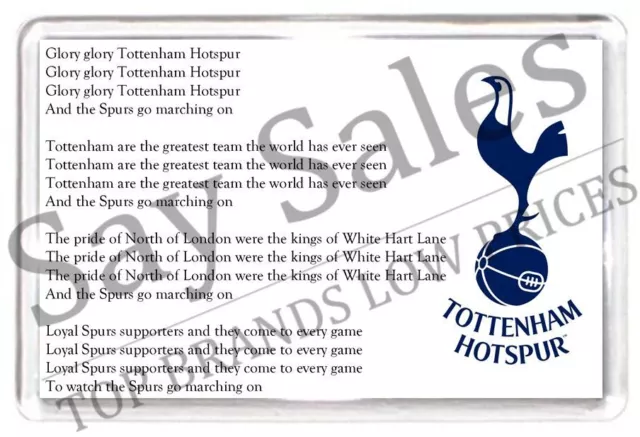 Fridge Magnet Tottenham HotSpurs Football Lyrics Fan Team Goal Gift Spurs UK