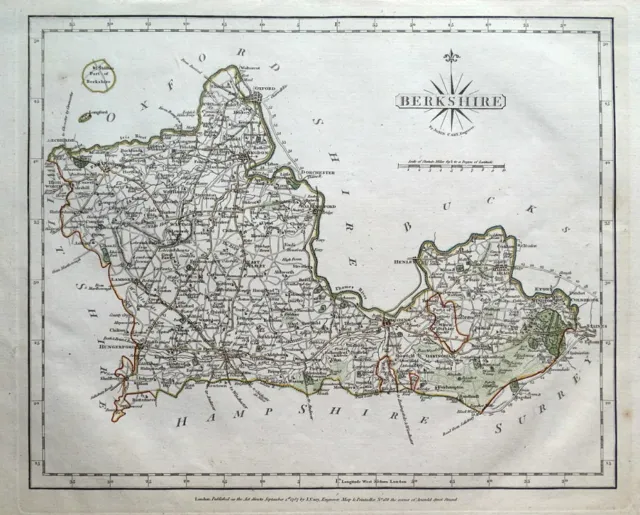 BERKSHIRE, John Cary Original Hand Coloured Antique County Map 1787