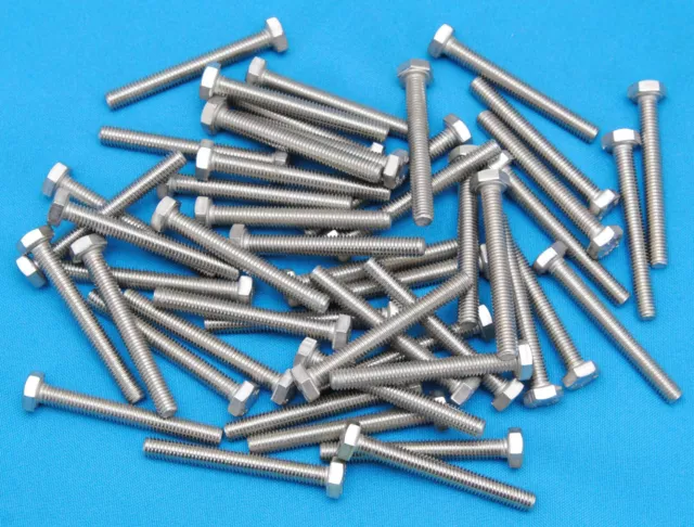 Lot de 50 x vis boulon inox A2 M6 x 50 mm tête hexagonale de 10 ( ZE134 )