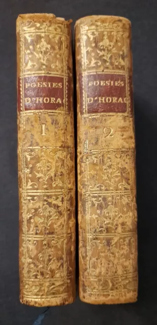 Les poésies d' HORACE  1756 Odes & Satires & Epitres Édition 1756 Pleine Basane