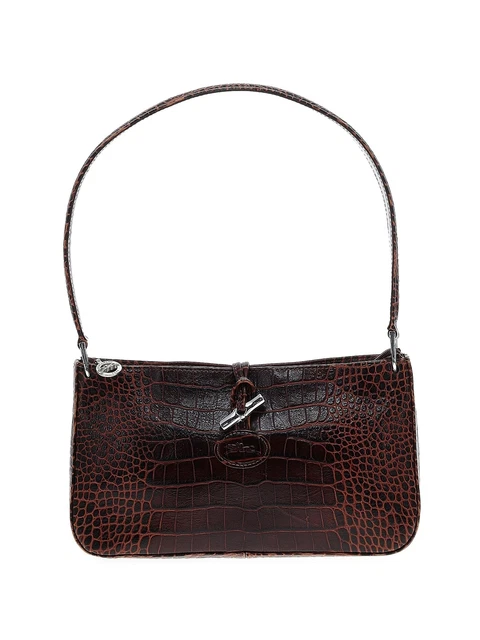 Longchamp Women Brown Leather Shoulder Bag One Size