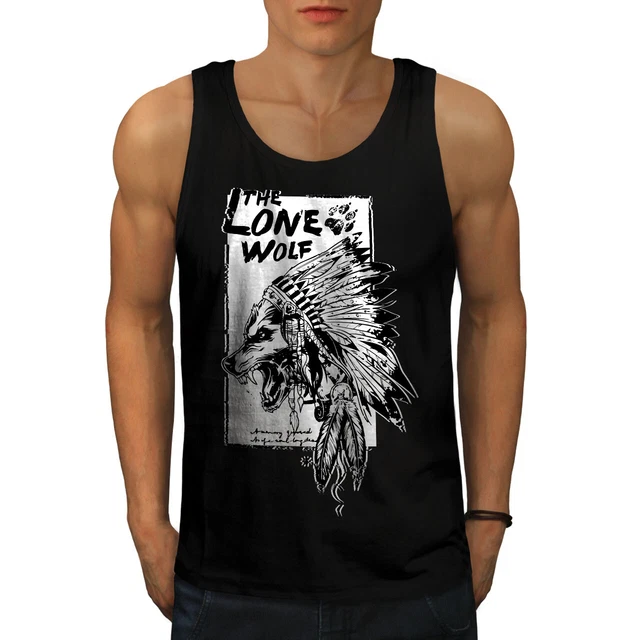 Maglietta sportiva indiana Wellcoda The Lone Wolf da uomo, selvaggiamente attiva