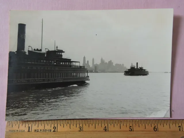 Orig 1939 Harbor Ferries New York City NYC 4.5x6.5" Photo New Jersey Central RR