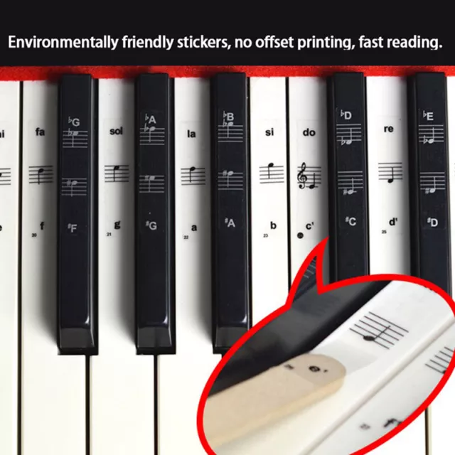 54/61/88 Key Piano Stickers Transparent Piano Keyboard PVC Sticker Piano St~EW