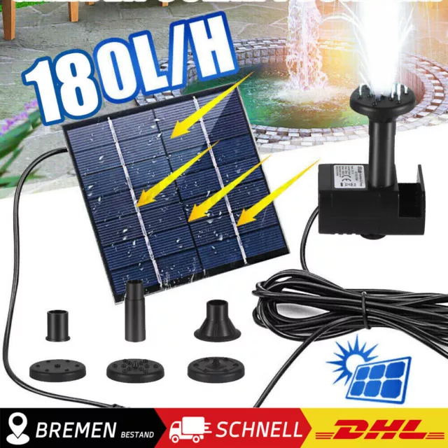 WASSERSPIEL SOLAR TEICHPUMPE Bachlaufpumpe Solar Pumpe Gartenbrunnen