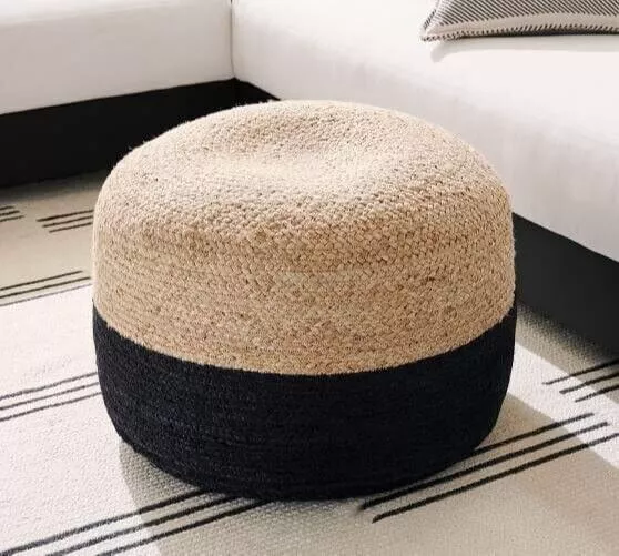 Housse de pouf en Jute tressée, housse de pouf décorative naturelle pour la...