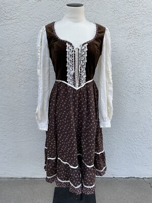 Outlander Gunne Sax Jessica McClintock San Francisco Vintage 1970s Dress Prairie
