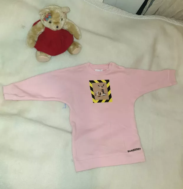 Burberry Baby Mädchen Kleinkind rosa Pullover Größe 18m/86cm gebraucht einmal UVP £210 atemberaubend 3