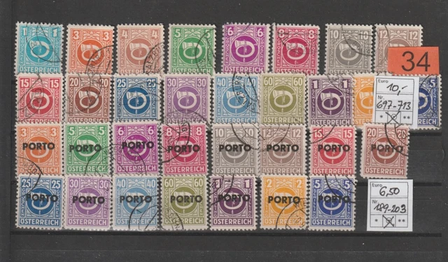 Österreich, Austria, Lot 34, Portomarken, Gestempelt