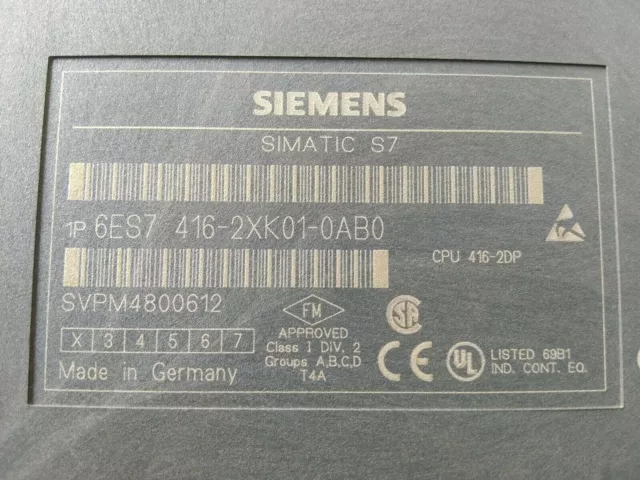 Siemens S7 400 CPU 416-2DP 6ES7 416-2XK01-0AB0 6ES7416 2XK01-0AB0 6ES7 GQ2