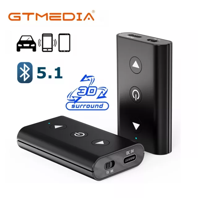 Bluetooth 5.1 2-in-1 Audio Receiver & Transmitter Wireless Adapter TV Car Stereo